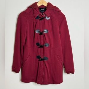 torrid Burgundy Hooded Toggle Coat